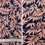 2023 Cotton Assorted – Tropical Leaves Navy Pink